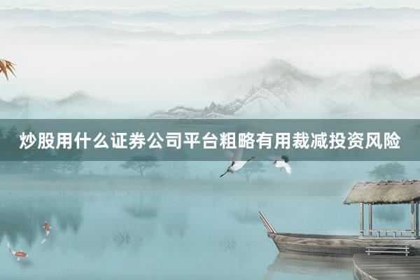 炒股用什么证券公司平台粗略有用裁减投资风险