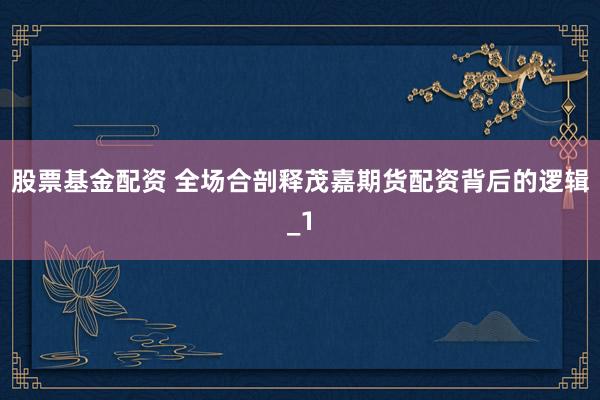 股票基金配资 全场合剖释茂嘉期货配资背后的逻辑_1